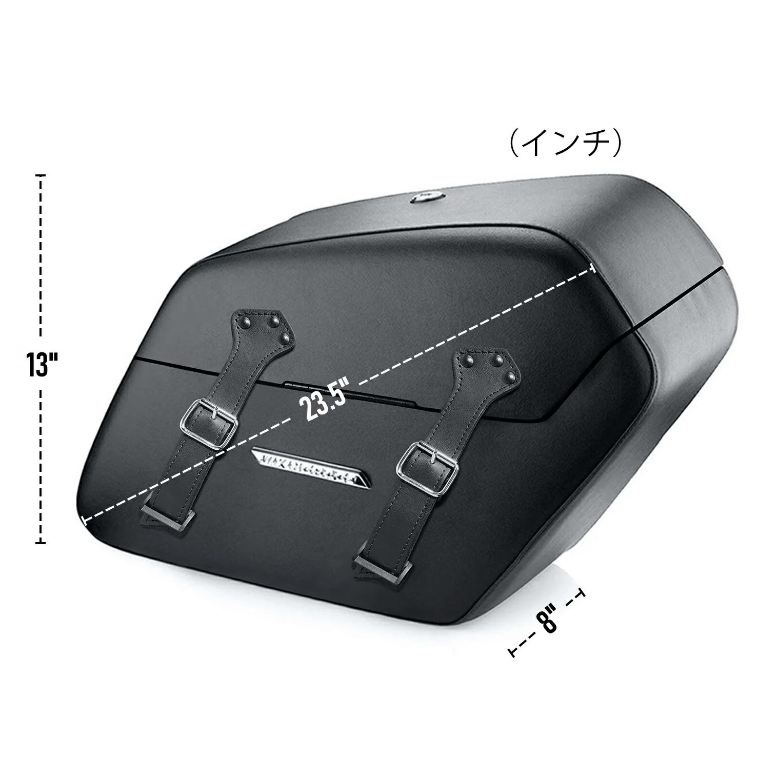  M8 ファットボーイ Baldur エクストララージ・サドルバッグ 42L (レザーラップ)6