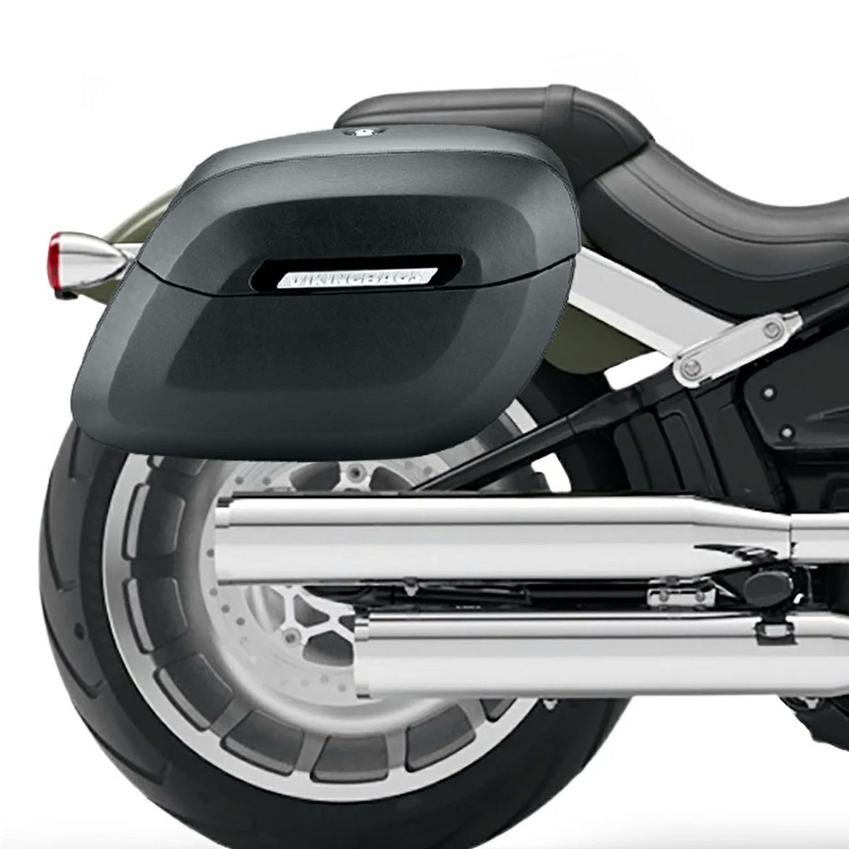 M8 ファットボーイ Lamellar Raven エクストララージ・サドルバッグ 40L (レザーラップ)