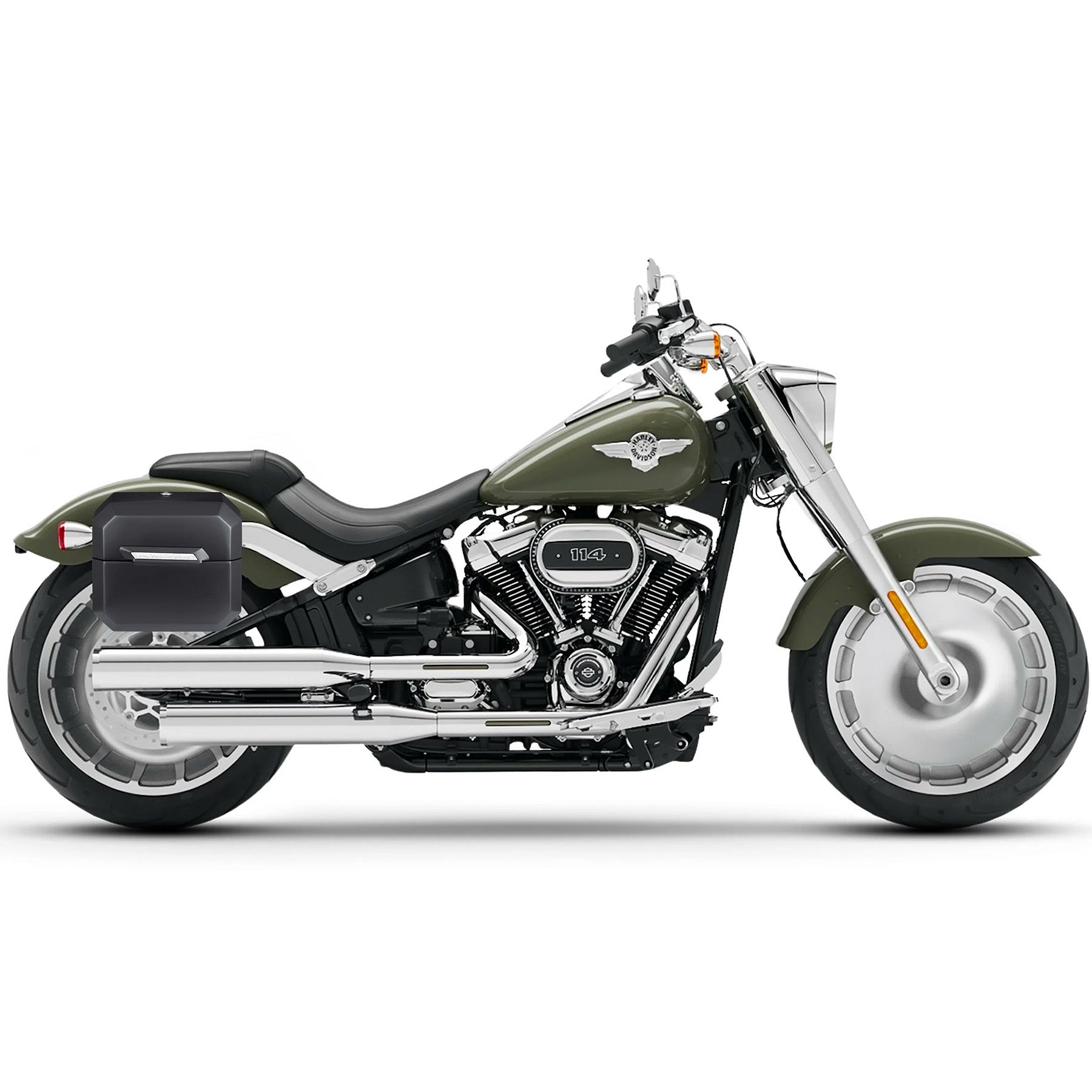 M8 ファットボーイ Outlaw クイックマウント・スモール・サドルバッグ 10L 右用 (マットブラック)1