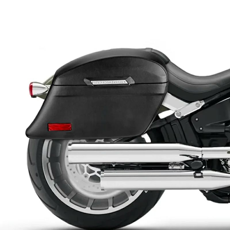 M8 ファットボーイ Lamellar Stallion エクストララージ・サドルバッグ 44L (レザーラップ)1