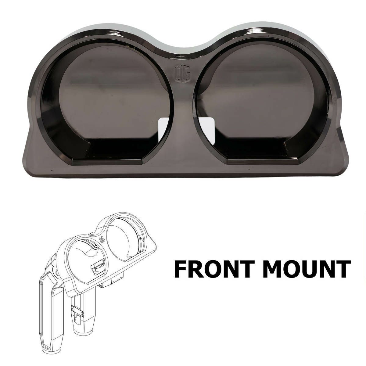 2015～2023 FLTR OGライザー用 デュアル メーターゲージ フロントマウント ブラッククローム OG（オリジナルガレージモト）