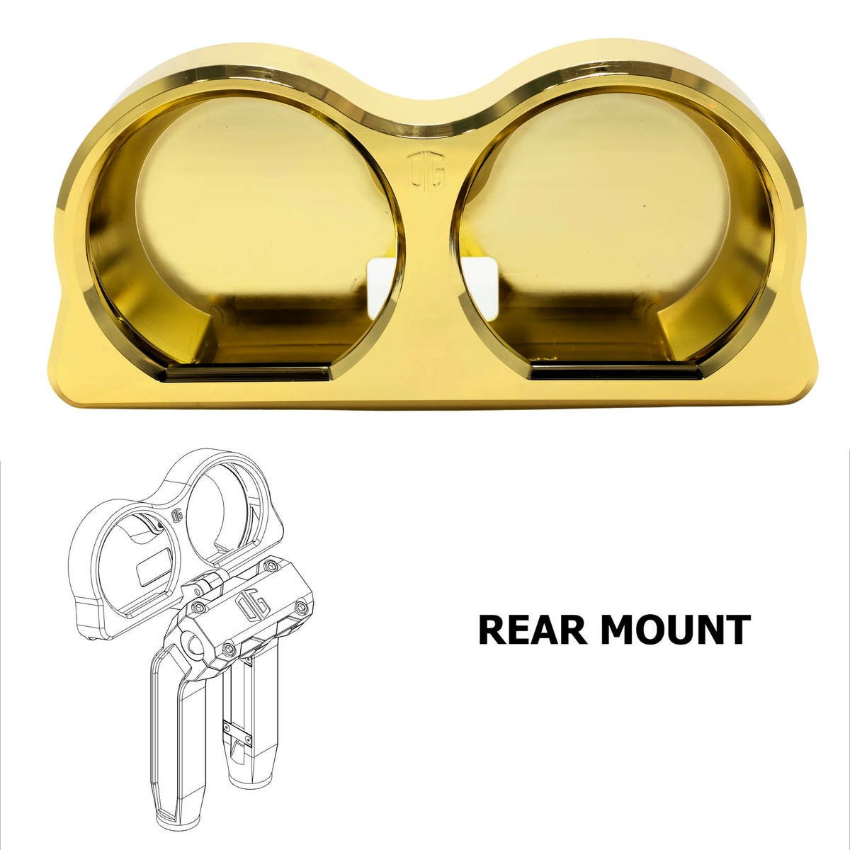 2015～2023 FLTR OGライザー用 デュアル メーターゲージ リアマウント ゴールドメッキ OG（オリジナルガレージモト）