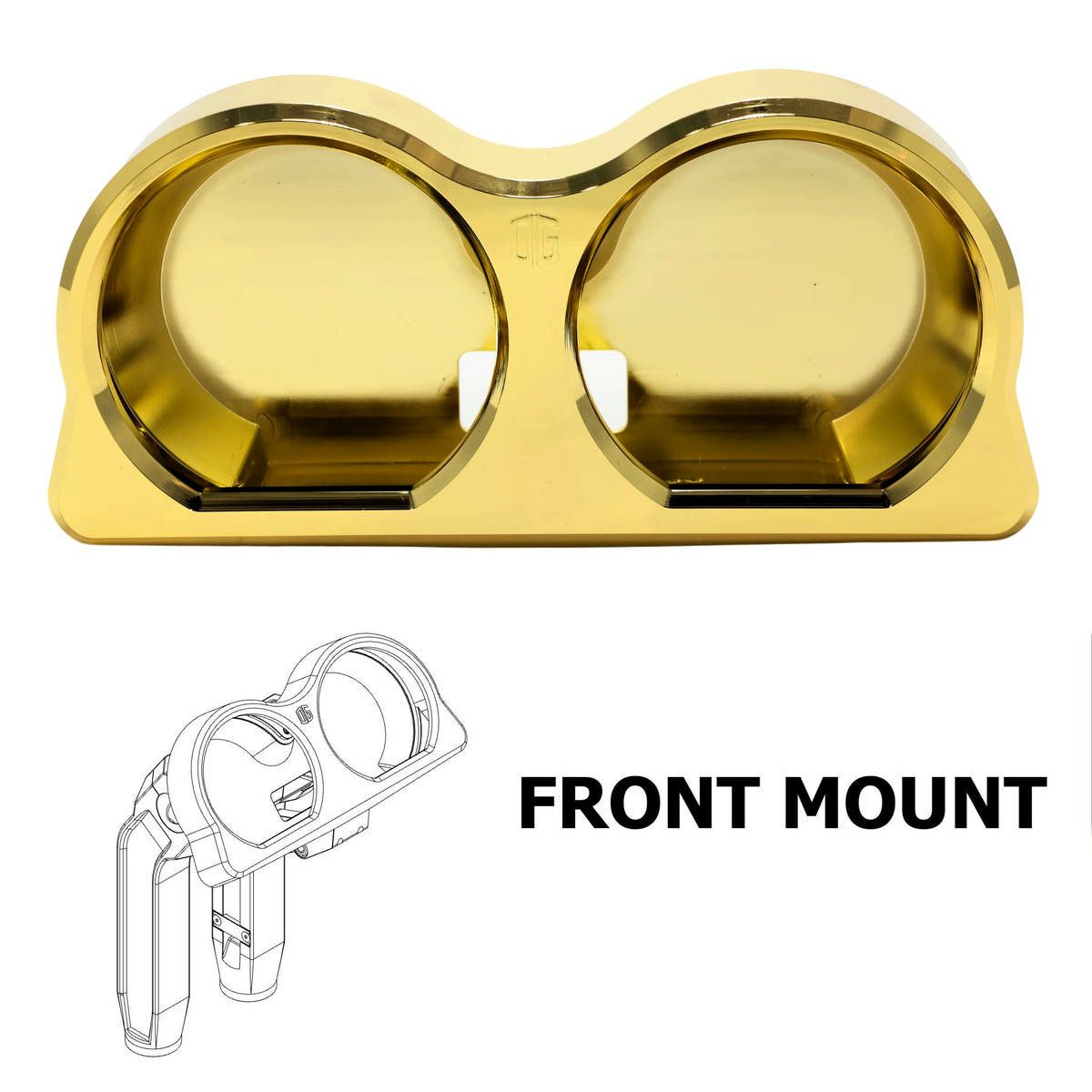 2015～2023 FLTR OGライザー用 デュアル メーターゲージ フロントマウント ゴールドメッキ OG（オリジナルガレージモト）