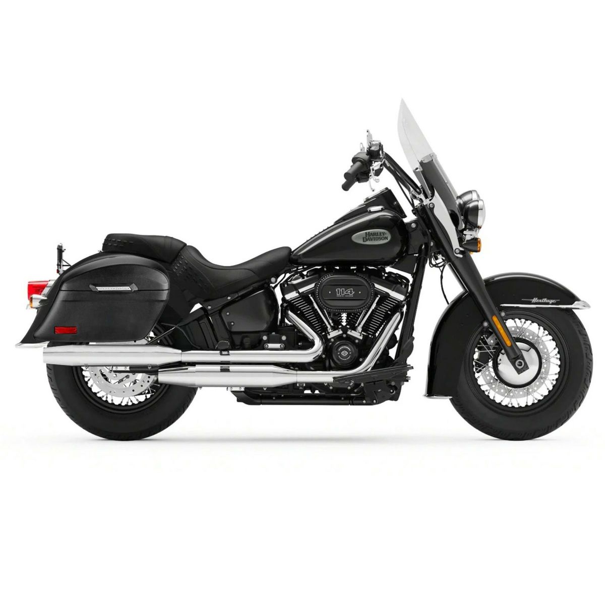 M8 ヘリテイジクラシック Lamellar Stallion エクストララージ・サドルバッグ 44L (レザーラップ)1