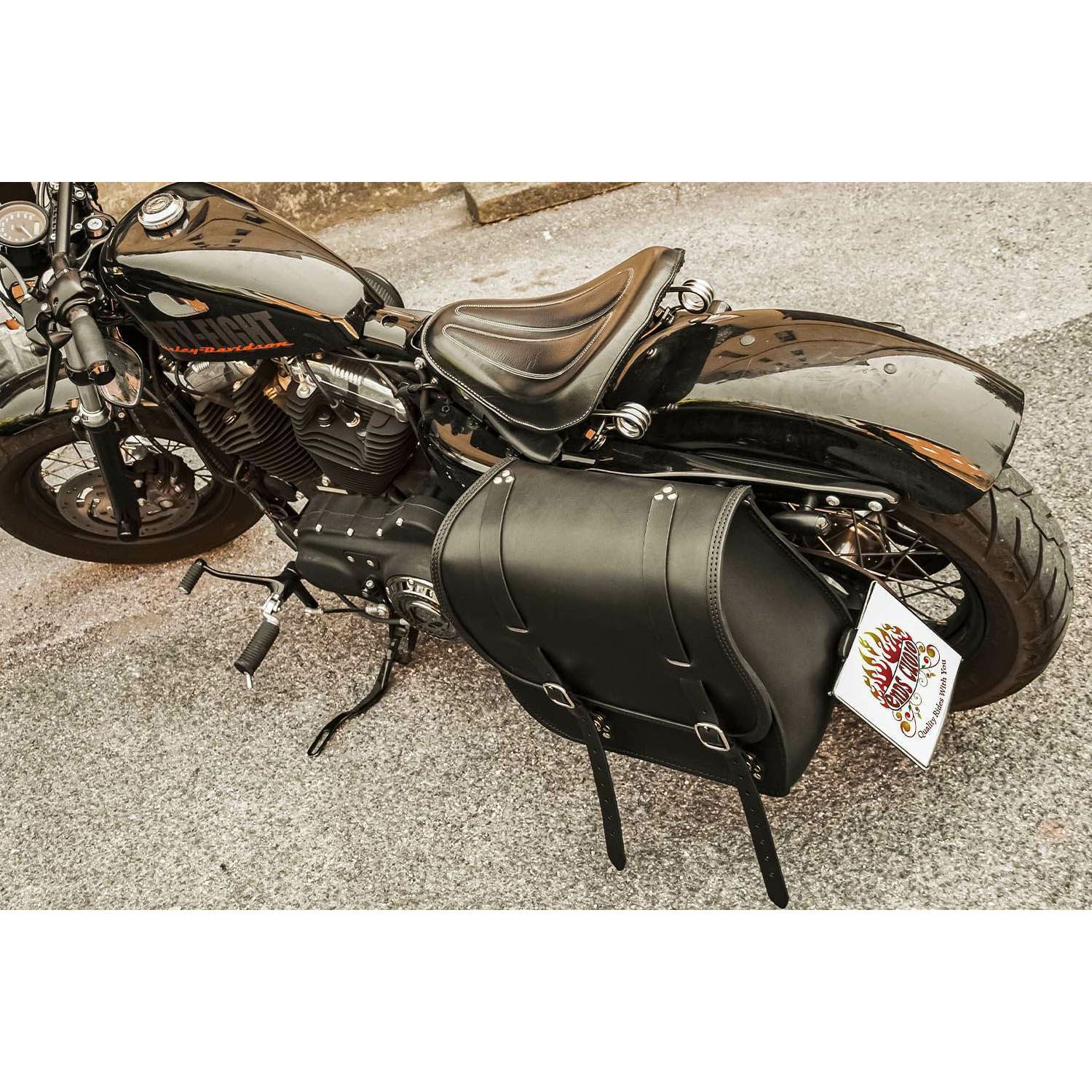 エンズクオイオ Little Boogie Targa レザーサドルバッグ 26.5L (リンクルレザー)3