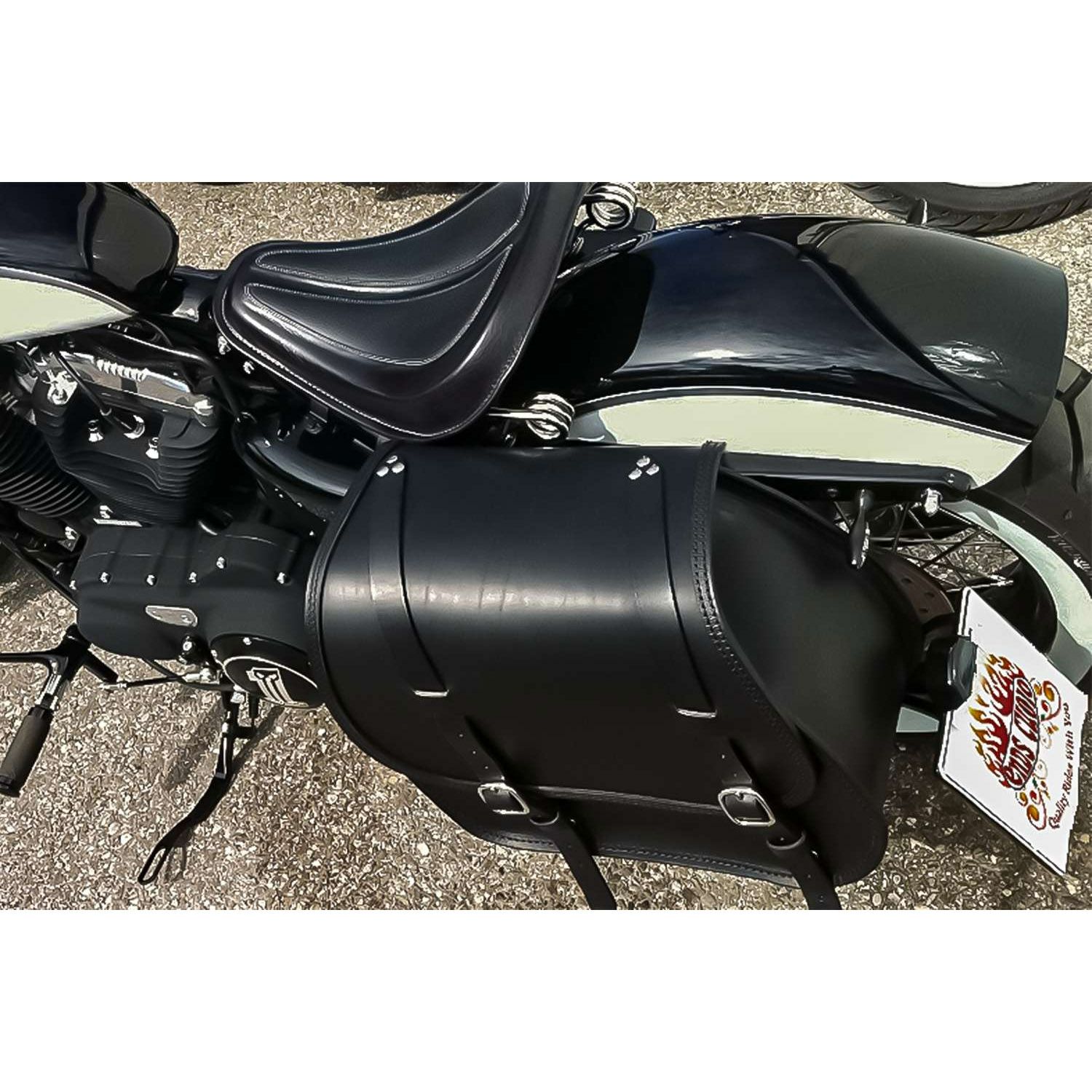 エンズクオイオ Little Boogie Targa レザーサドルバッグ 26.5L (リンクルレザー)6