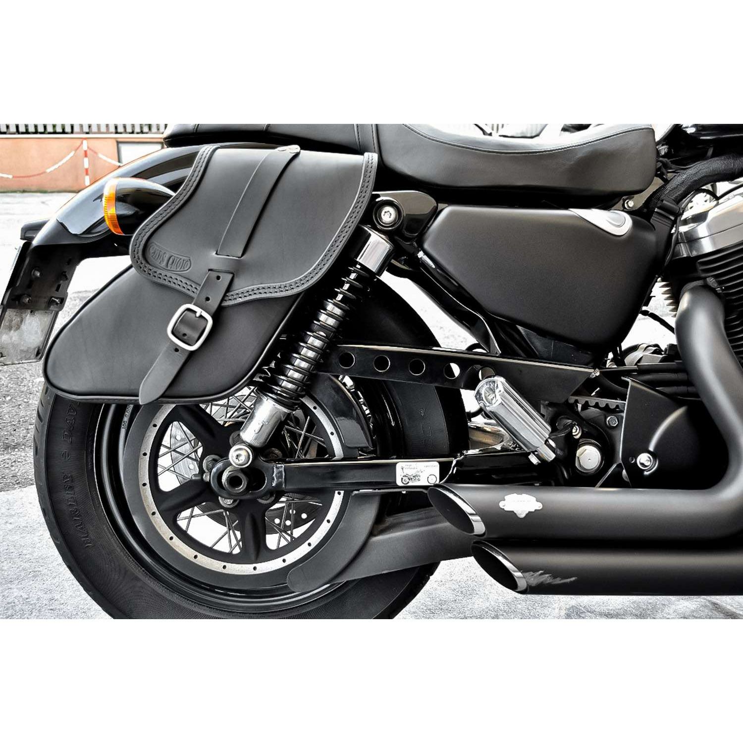 エンズクオイオ Swing レザーサドルバッグ 4.8L (ダークブラウン)6