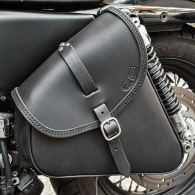 エンズクオイオ Klezmer レザーサドルバッグ 5L (ブラック) スポーツスター