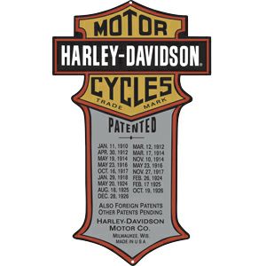 Harley-Davidson Patented Die Cut ブリキ看板-01