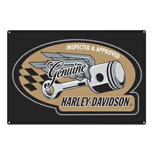 Harley-Davidson Flying Piston Embossed ブリキ看板-01