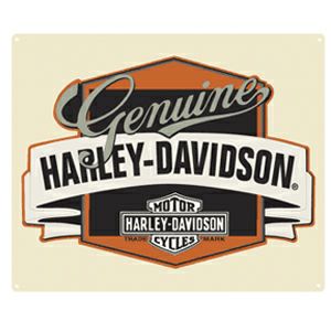 Harley-Davidson Genuine With Banner ブリキ看板-01