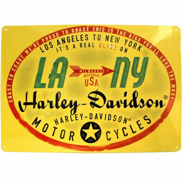 Harley-Davidson LA to NY ブリキ看板-01