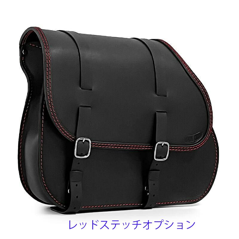 エンズクオイオ Middle Dyna レザーサドルバッグ 29.5L (ブラック)12