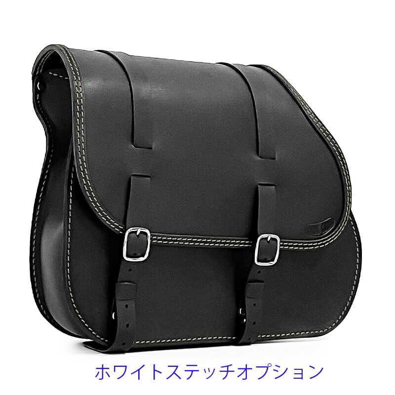 エンズクオイオ Middle Dyna レザーサドルバッグ 29.5L (ブラック)14