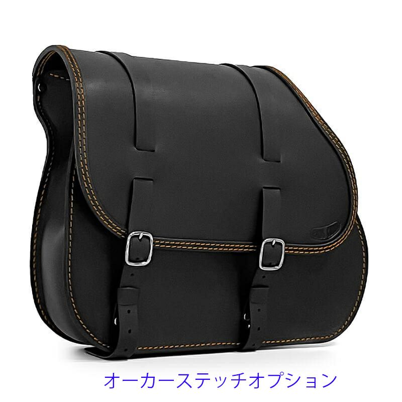 エンズクオイオ Middle Dyna レザーサドルバッグ 29.5L (ブラック)17