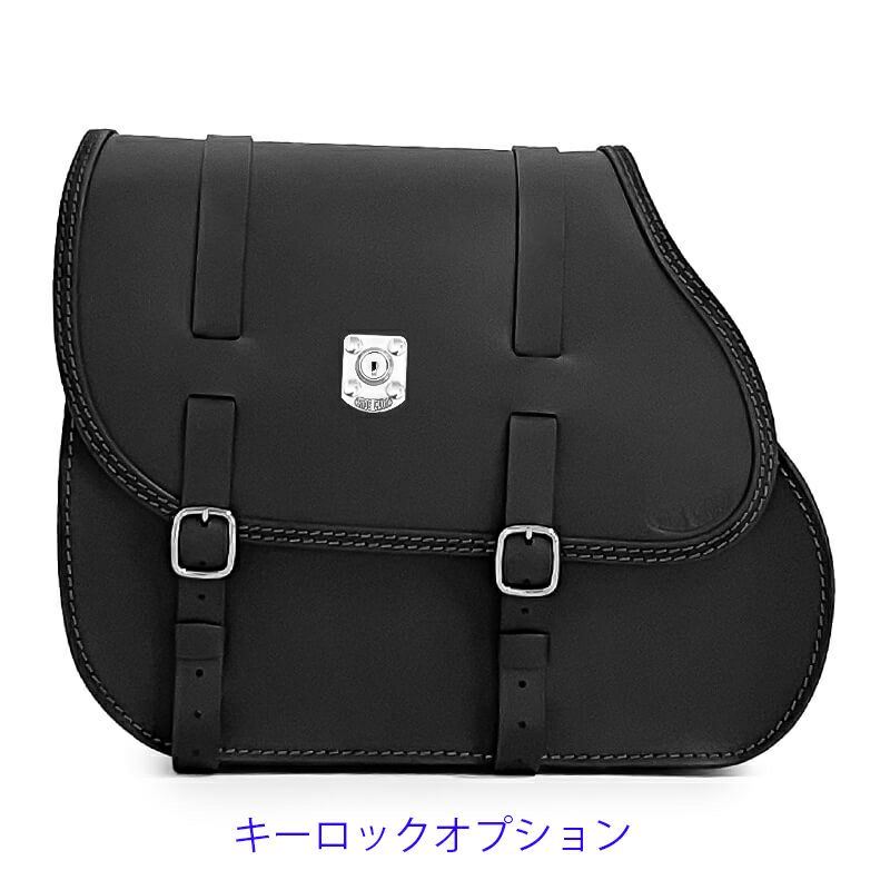 エンズクオイオ Middle Dyna レザーサドルバッグ 29.5L (ブラック)18