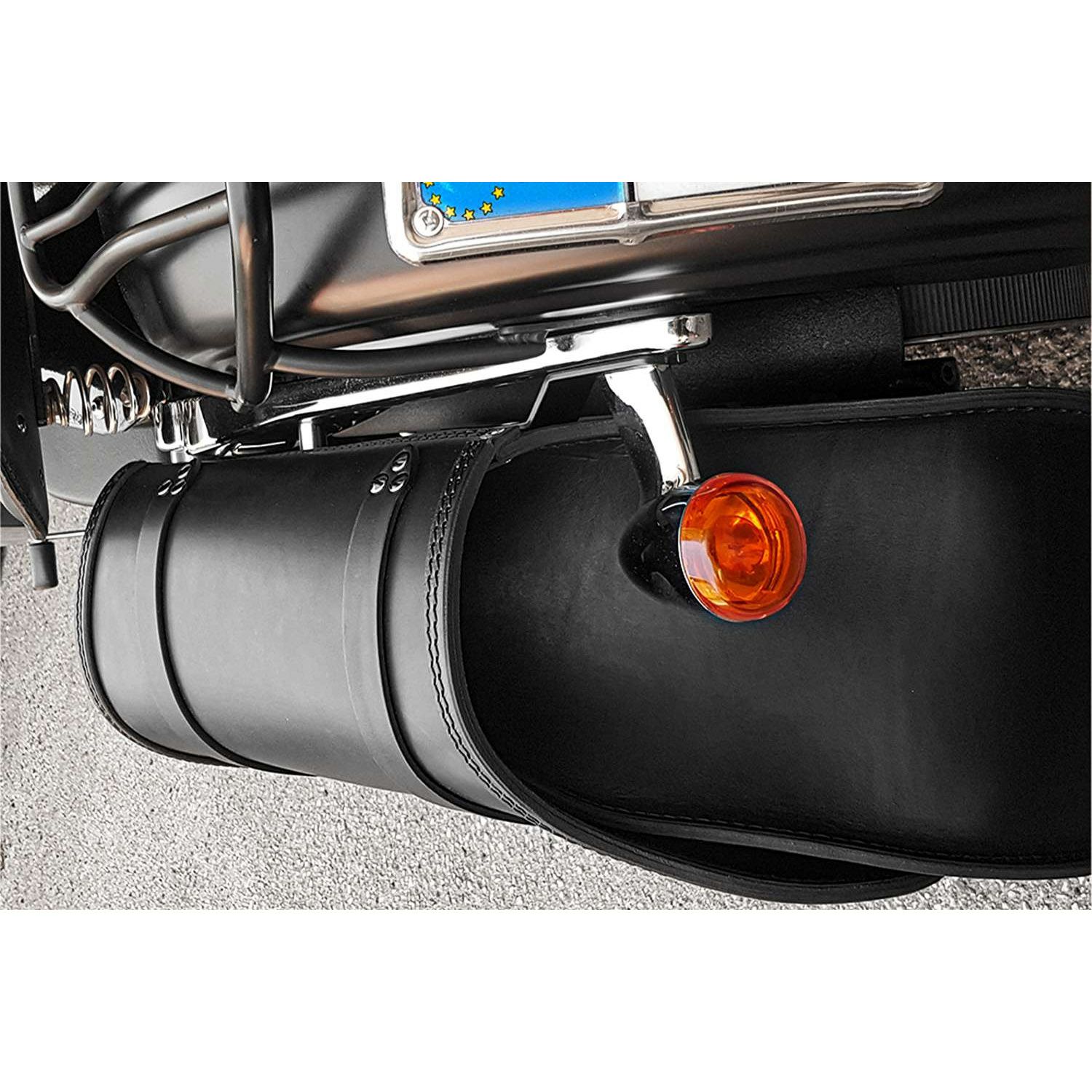エンズクオイオ Middle Dyna レザーサドルバッグ 29.5L (ダークブラウン)9