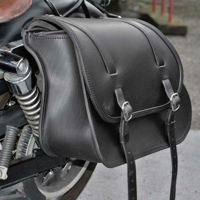 エンズクオイオ Little Dyna レザーサドルバッグ 25.5L (ブラック) ダイナ