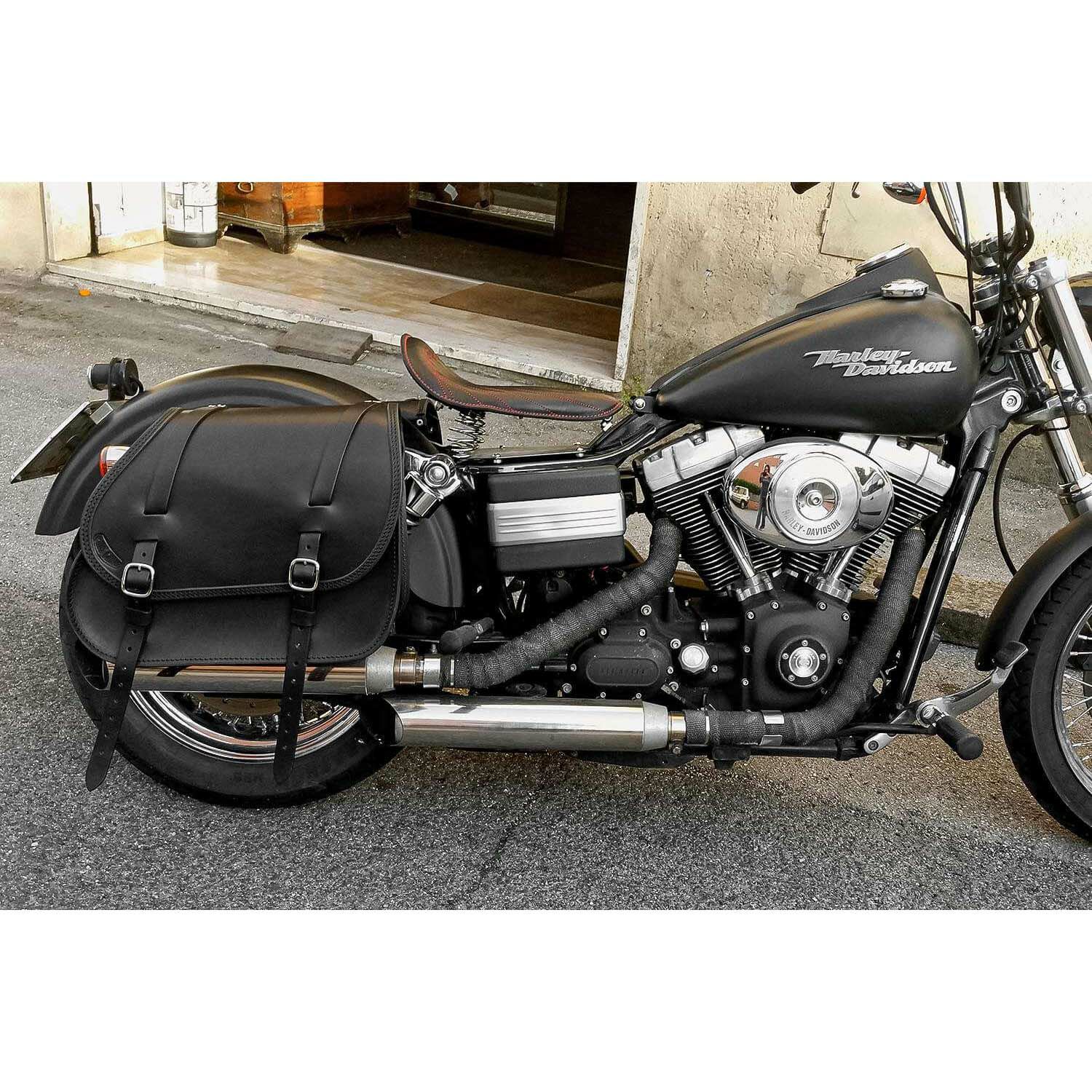 エンズクオイオ Little Dyna レザーサドルバッグ 25.5L (リンクルレザー)5