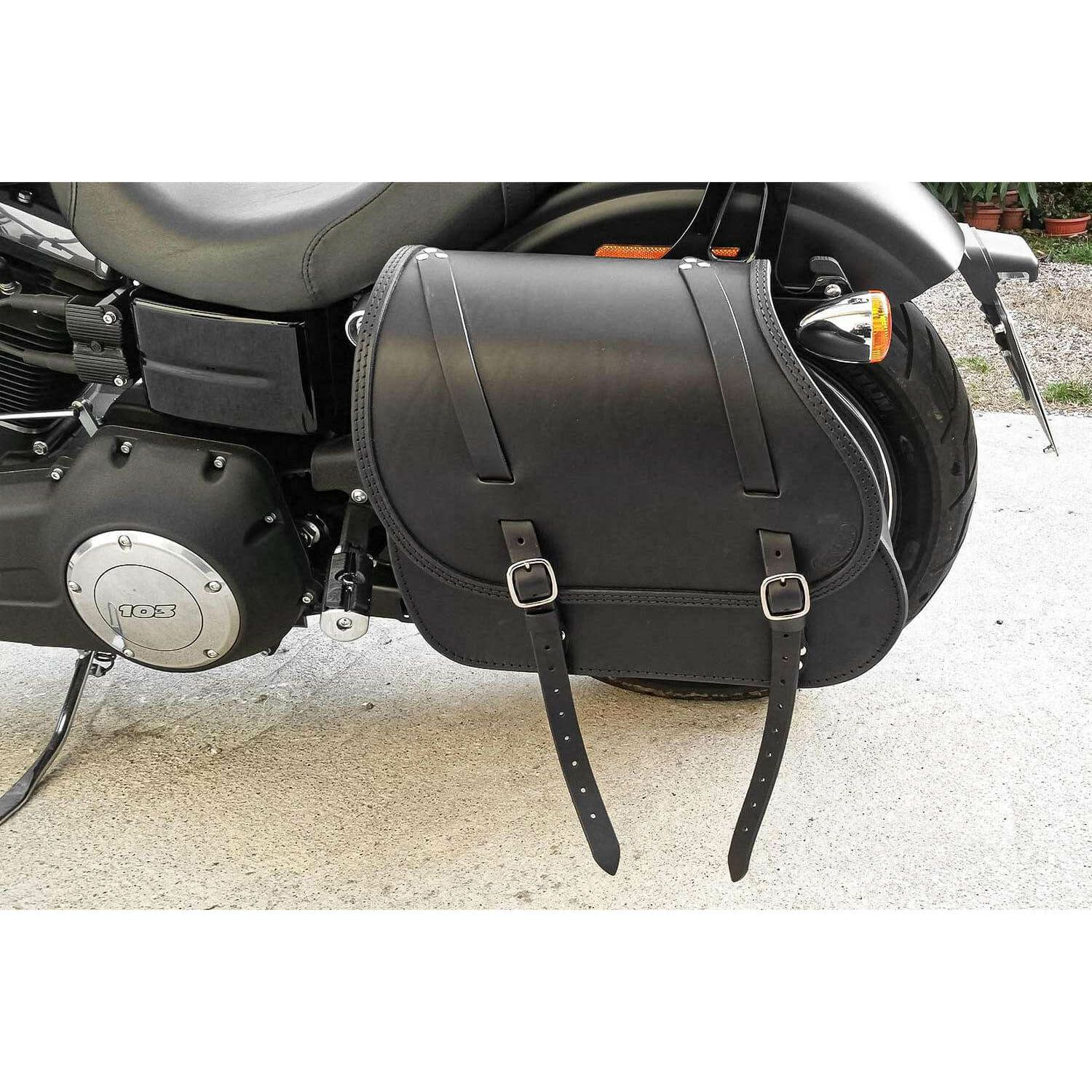 エンズクオイオ Little Dyna レザーサドルバッグ 25.5L (ダークブラウン)5