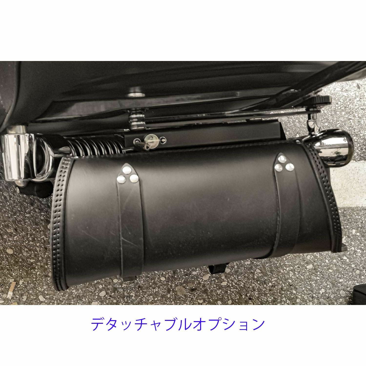 エンズクオイオ Little Dyna レザーサドルバッグ 25.5L (ディストレスト・ツートーン・ダーク)7