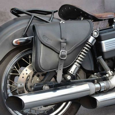 エンズクオイオ Small Tango レザーサドルバッグ 5.6L (ブラック) ダイナ