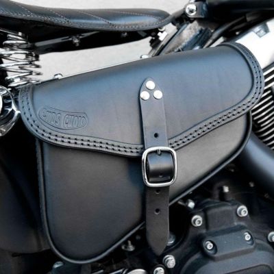 エンズクオイオ Battery Cover Bag レザーサドルバッグ 2.9L (ブラック) ダイナ