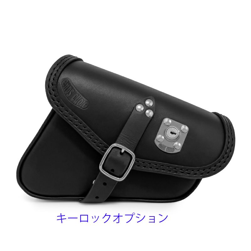 エンズクオイオ Battery Cover Bag レザーサドルバッグ 2.9L (ブラック)9
