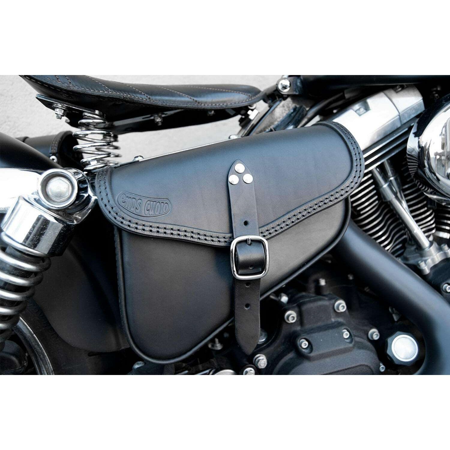 エンズクオイオ Battery Cover Bag レザーサドルバッグ 2.9L (ダークブラウン)5