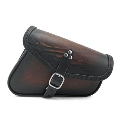 エンズクオイオ Battery Cover Bag レザーサドルバッグ 2.9L (ディストレスト・ツートーン・ダーク) ダイナ