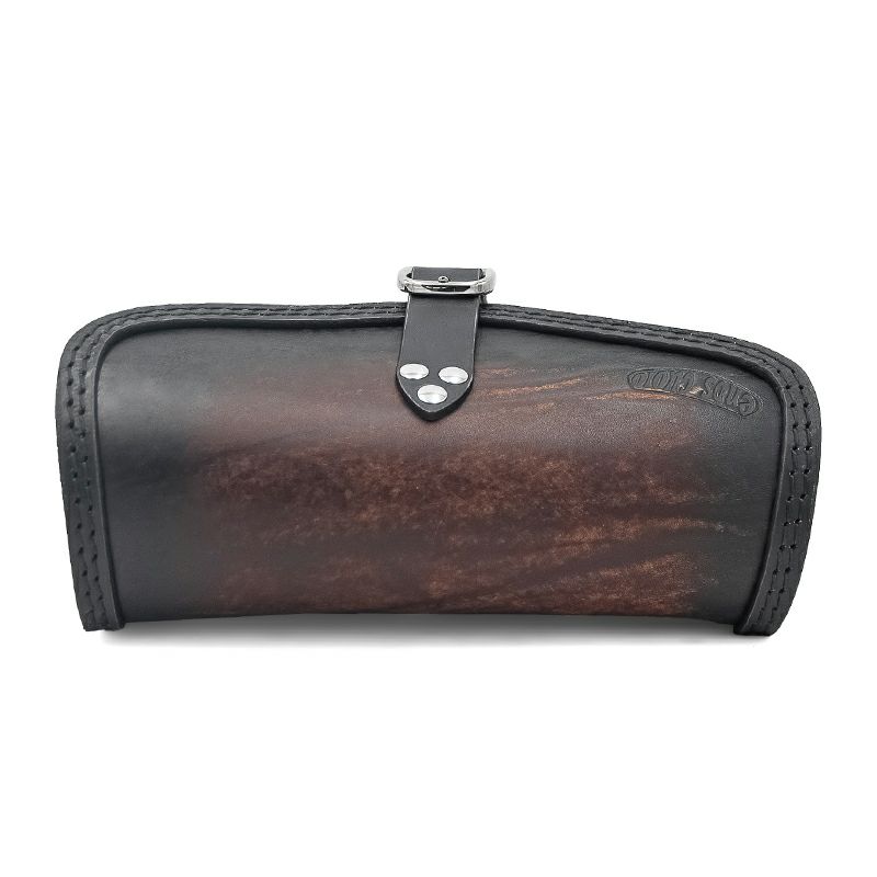  エンズクオイオ Battery Cover Bag レザーサドルバッグ 2.9L (ディストレスト・ツートーン・ダーク)1