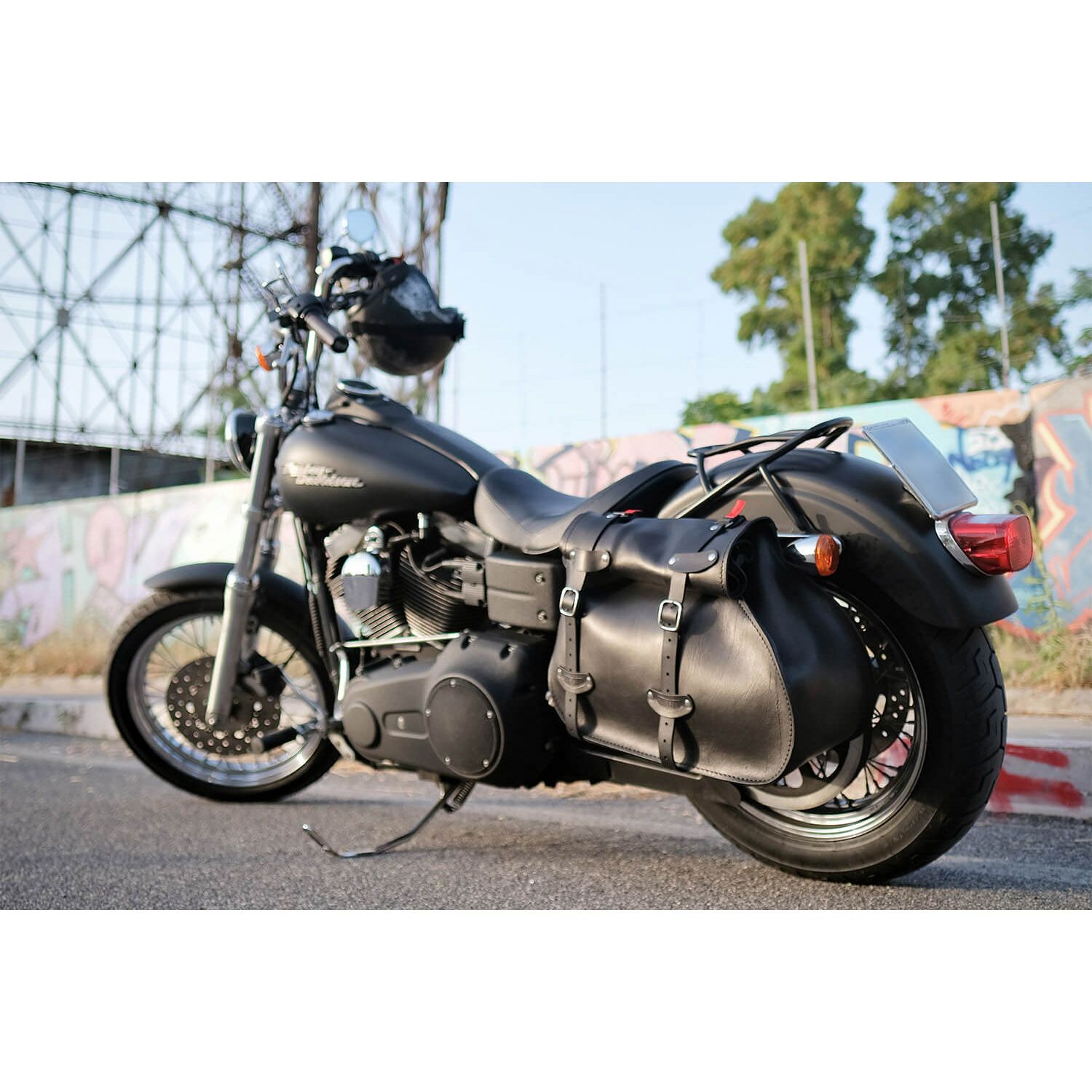 エンズクオイオ Roll Middle Dyna レザーサドルバッグ 46.3L (ブラック)2