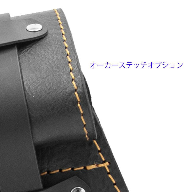 エンズクオイオ Roll Middle Dyna レザーサドルバッグ 46.3L (ブラック)20