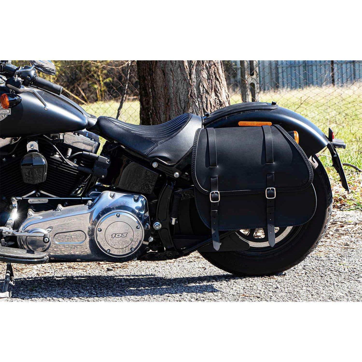 Country レザーサドルバッグ 29L (ダークブラウン)4
