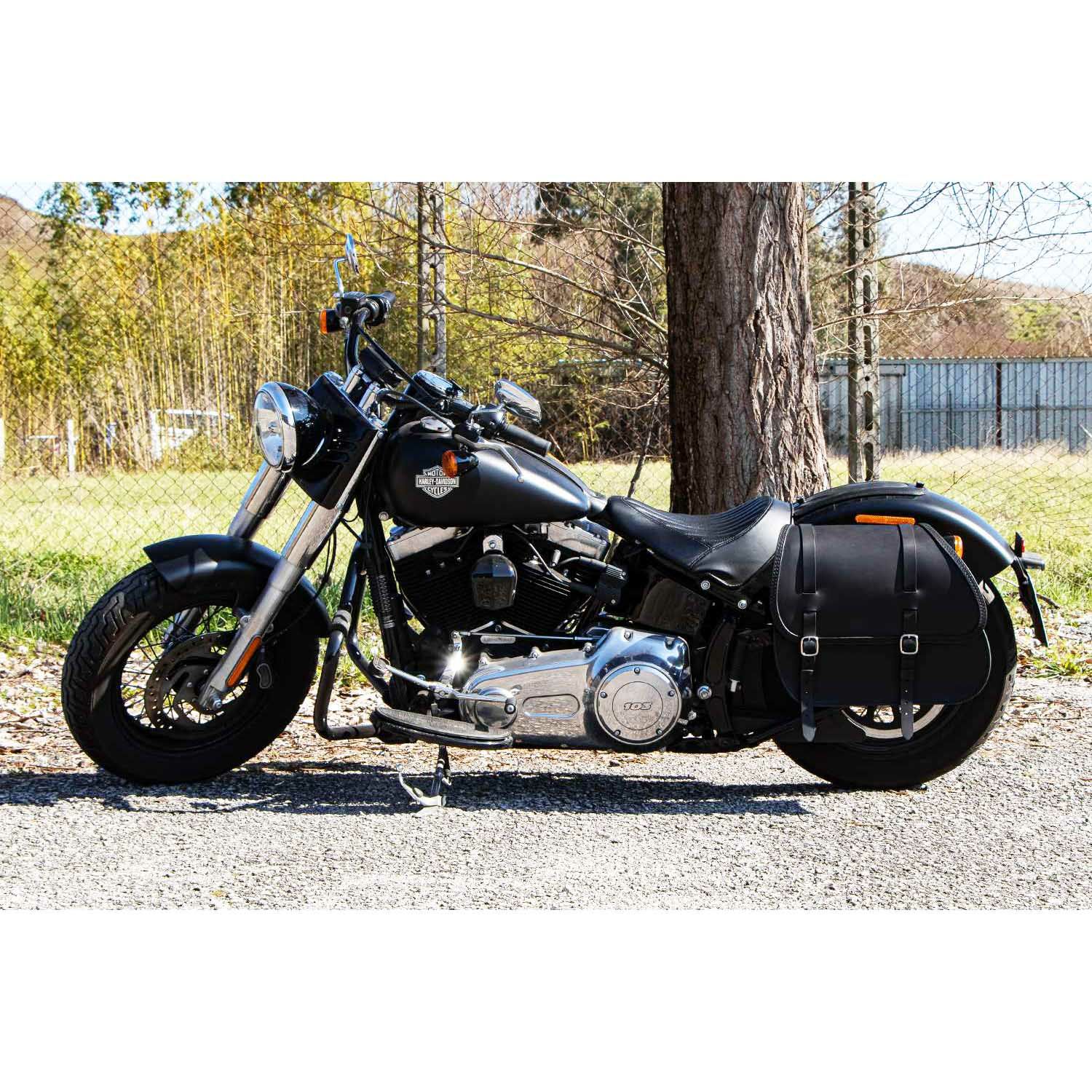 Country レザーサドルバッグ 29L (ダークブラウン)5
