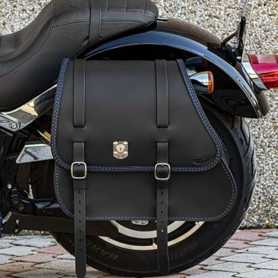 エンズクオイオ GYPSY レザーサドルバッグ 27L (ブラック) TC ソフテイル