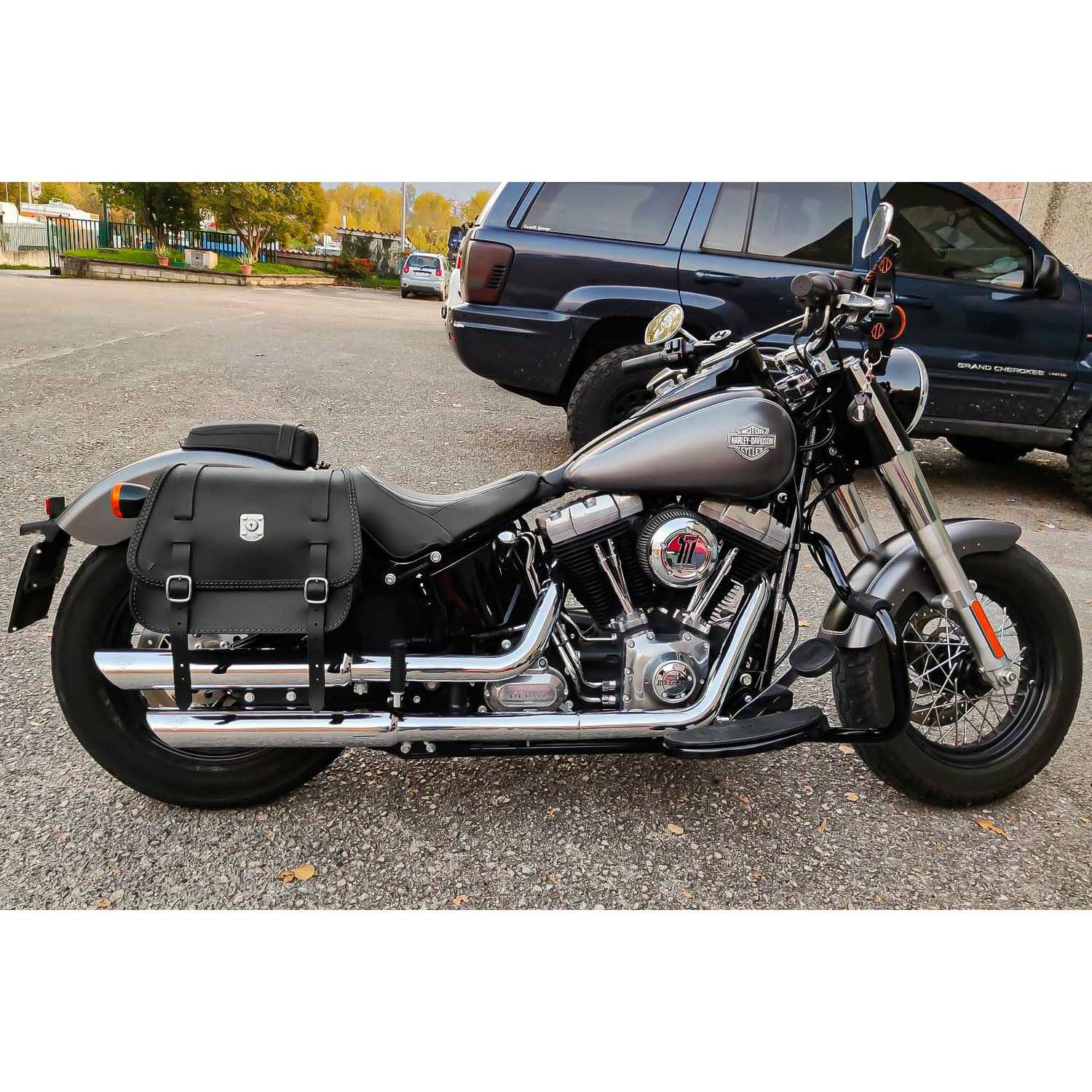 リトル GLAM レザーサドルバッグ 16.5L (ダークブラウン)6