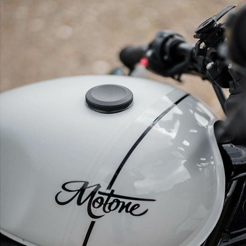 ハーレー ビレットアルミニウム JETSON ロープロファイル ガスキャップ ブラック Motone（モートーン） 3