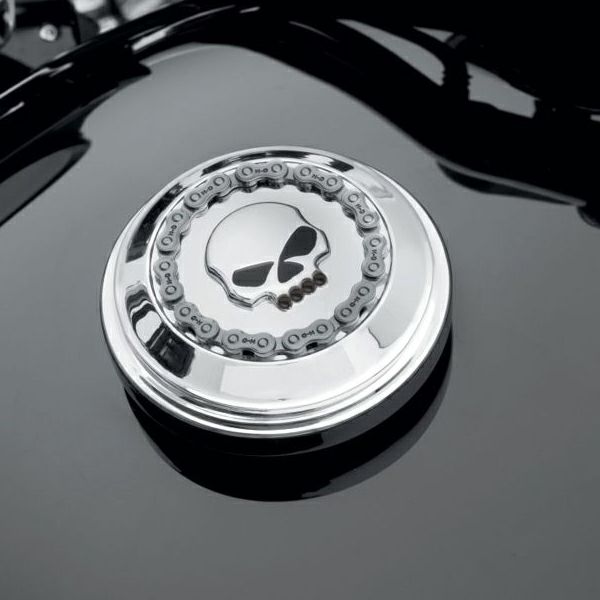 スカル＆チェーン・フュエルキャップ・メダリオン　スカル-01