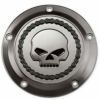 スカル＆チェーン・ダービーカバー　スモーキークローム　/スカル-01
