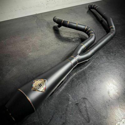 ローライダーST、スポーツグライド  ビッグボア フルエキゾーストマフラー (ブラック オニキス) SP Concepts