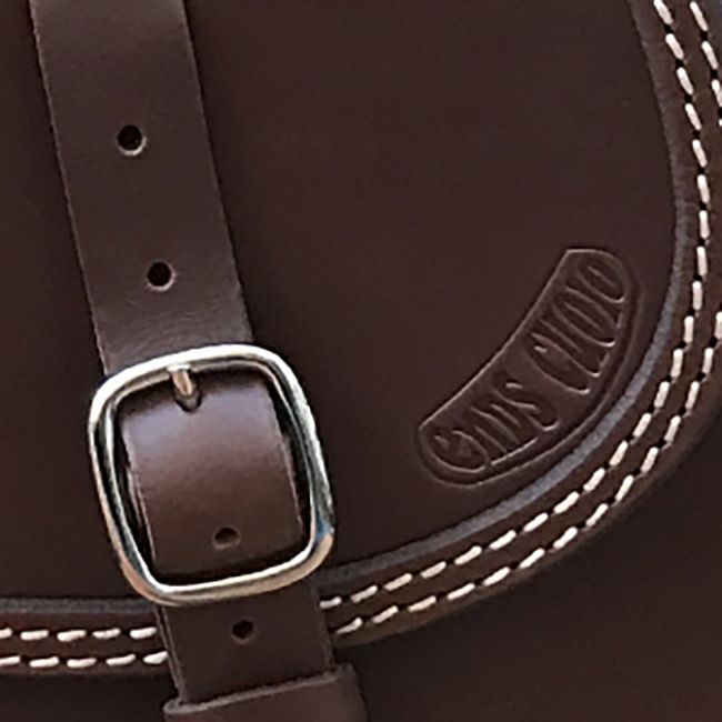 Slim Smart レザー タンクバッグ (ダークブラウン) TCソフテイル1