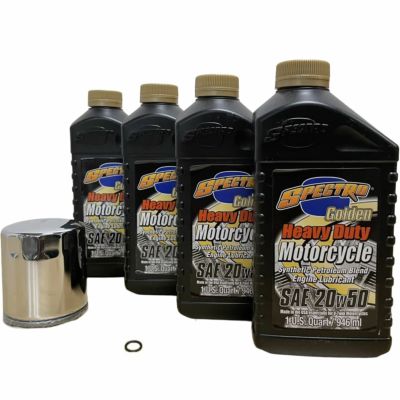 【セール】SPECTRO Heavy Duty Golden Semi-Synthetic(部分合成油) エンジンオイル交換セット SAE 20W-50