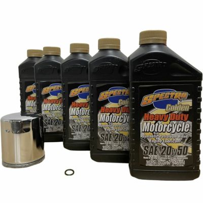 【セール】SPECTRO Heavy Duty Golden Semi-Synthetic(部分合成油) エンジンオイル交換セット SAE 20W-50