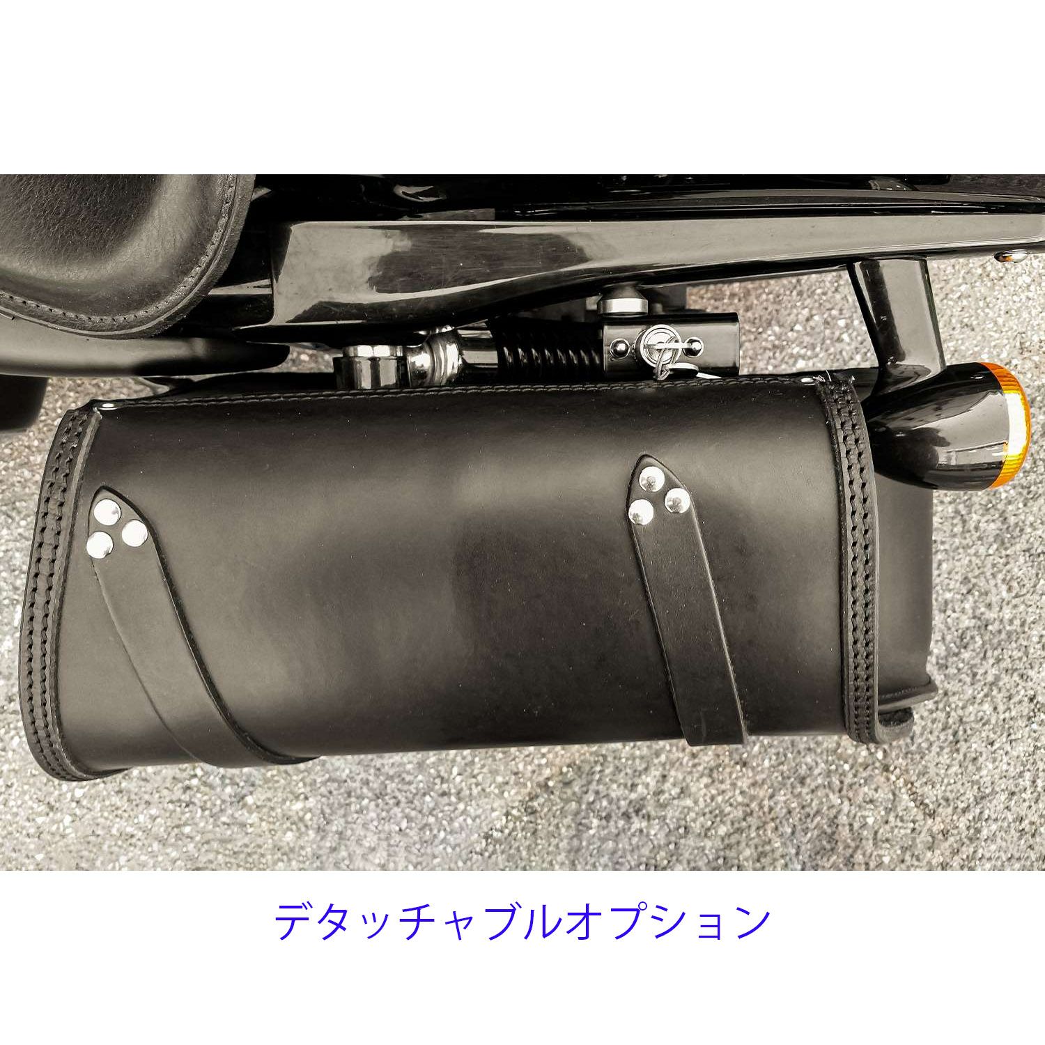 Rap レザーサドルバッグ (ブラック)10
