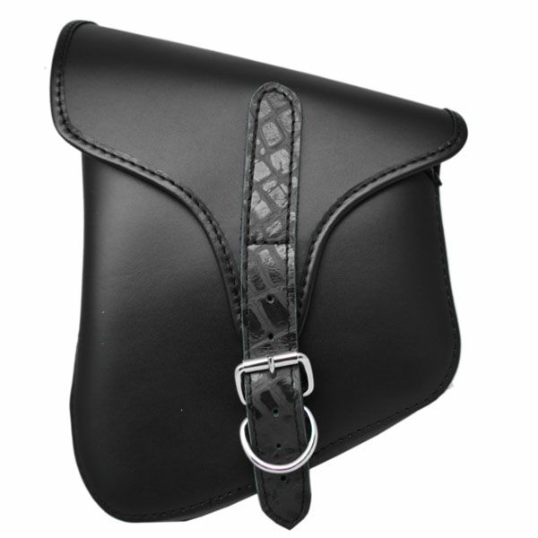 La Rosa Design スイングアームバッグ（本革）　ソフテイル（左）ブラック-01