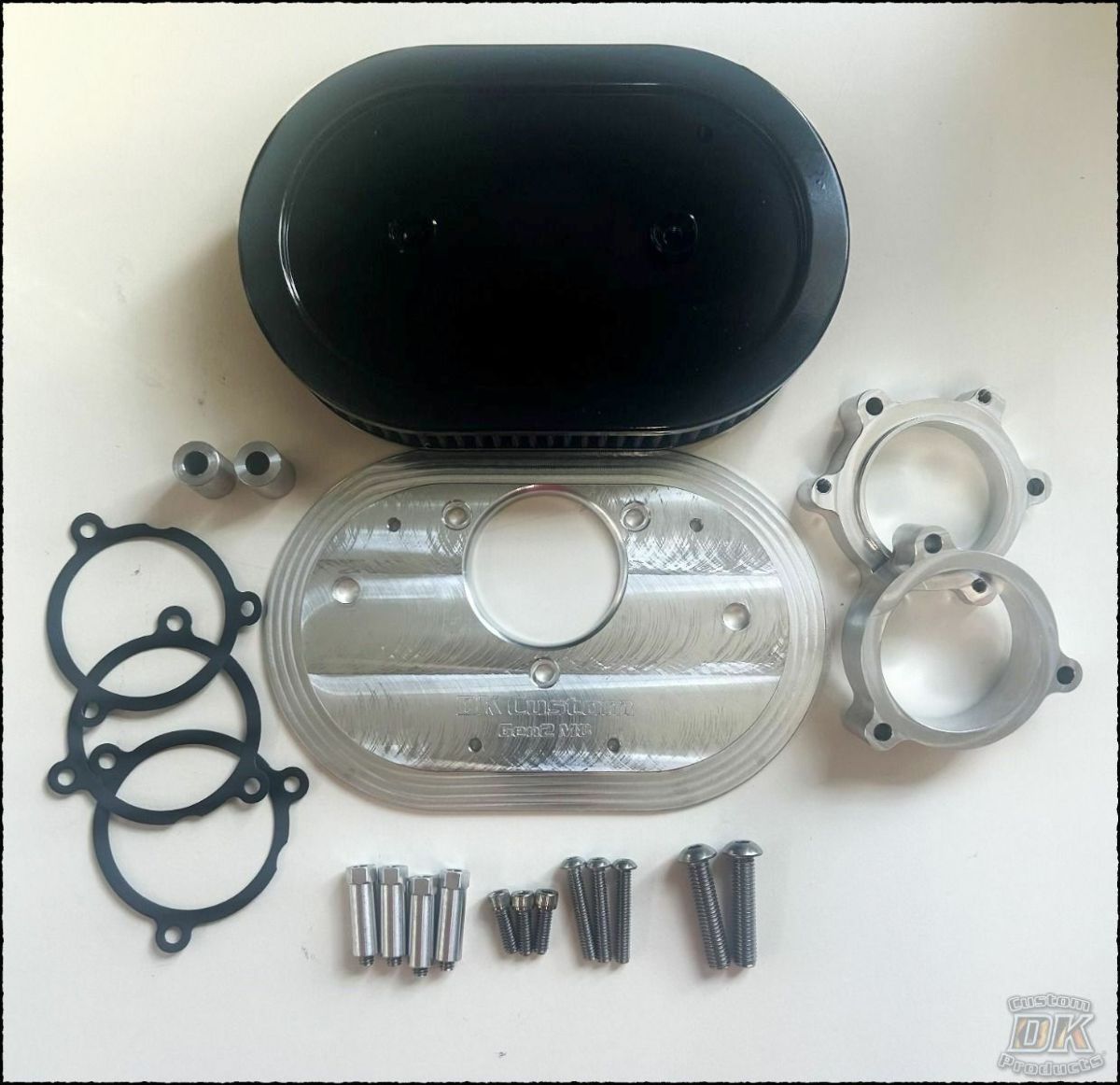 2025以降 ツーリング、ソフテイル NEXGEN 828 ハイフロー エアクリーナーキット ブラック DK Custom 4