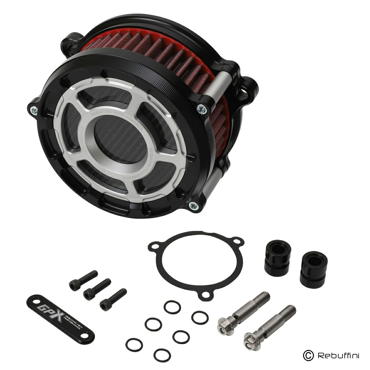 GPX ハイフロー・エアクリーナー (シルバー) M8 ツーリング、M8 ソフテイル1