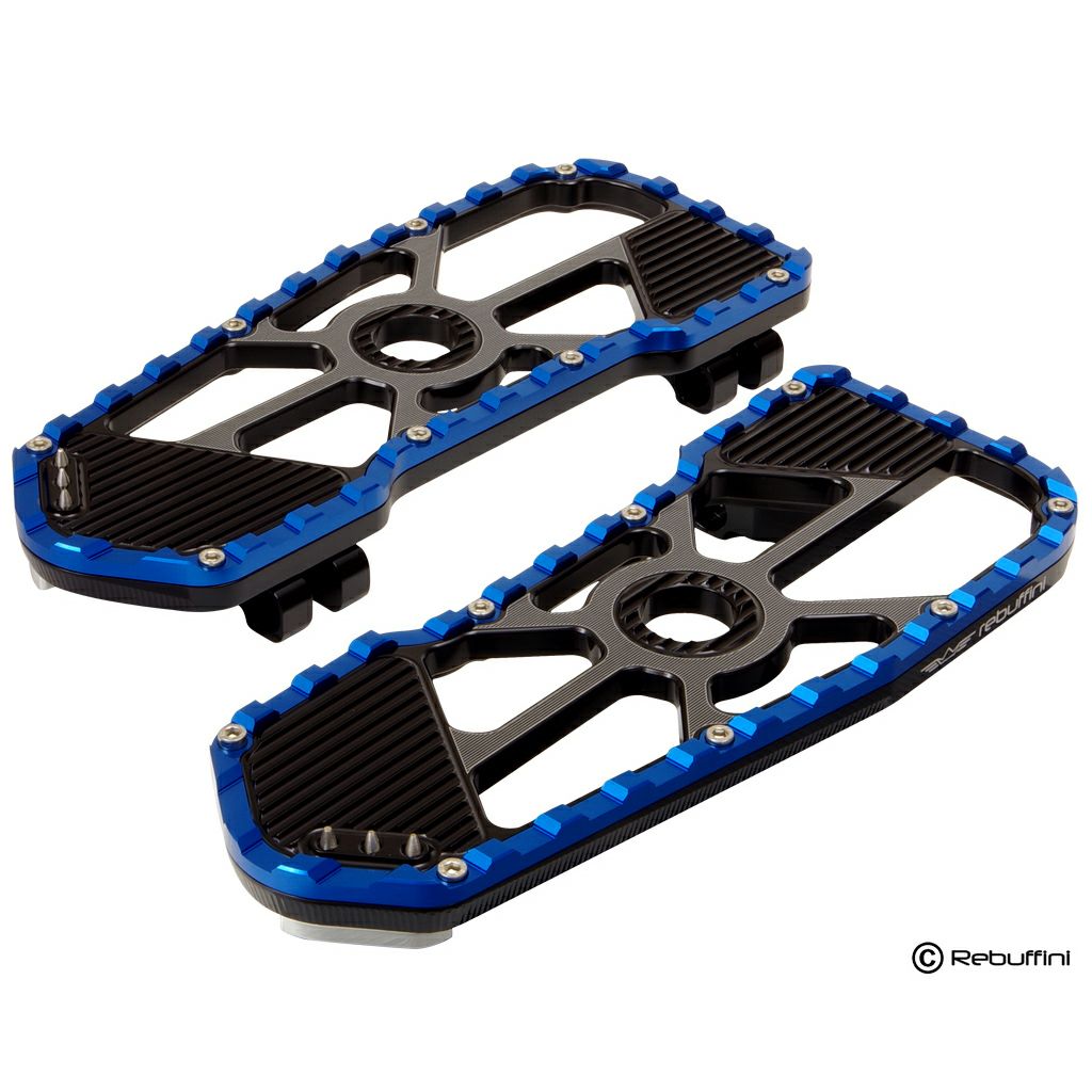 Wheelie ドライバー・ビレットフットボード (ブラック/ブルー)