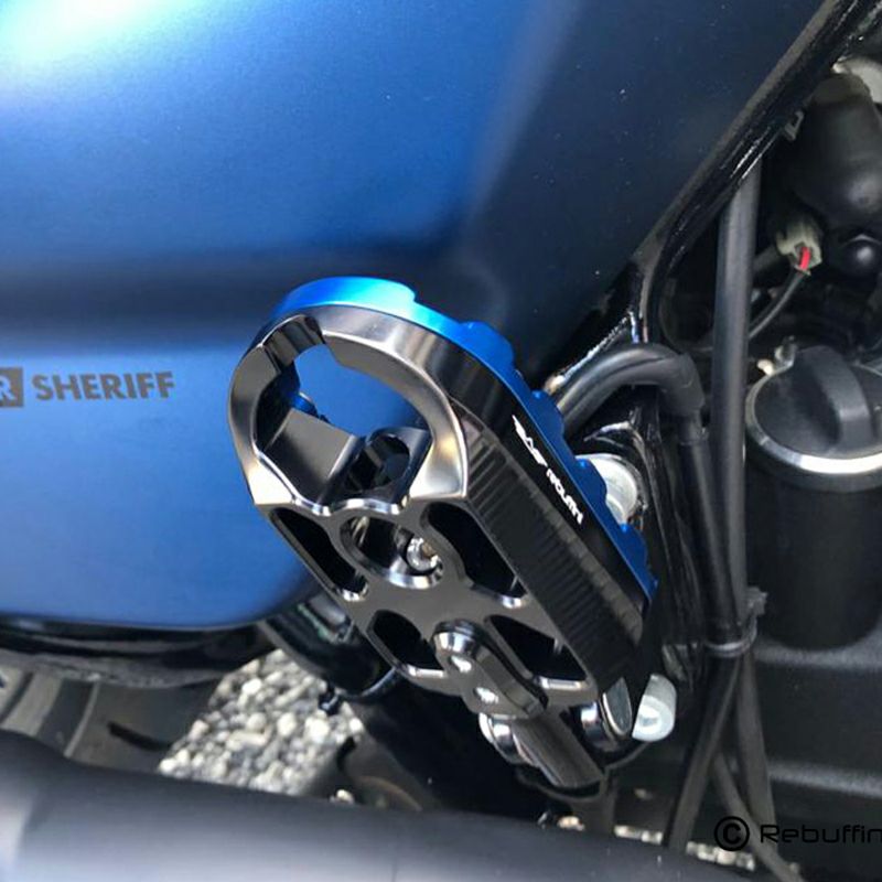 Wheelie パッセンジャー フットペグ (ブラック/ブルー) ツーリング